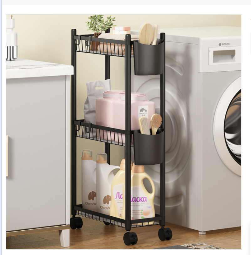 Multi-layer storage racks for bathroom and toilet Spaces, mobile floor-standing storage trolleys, specially designed for cross-border use details Picture