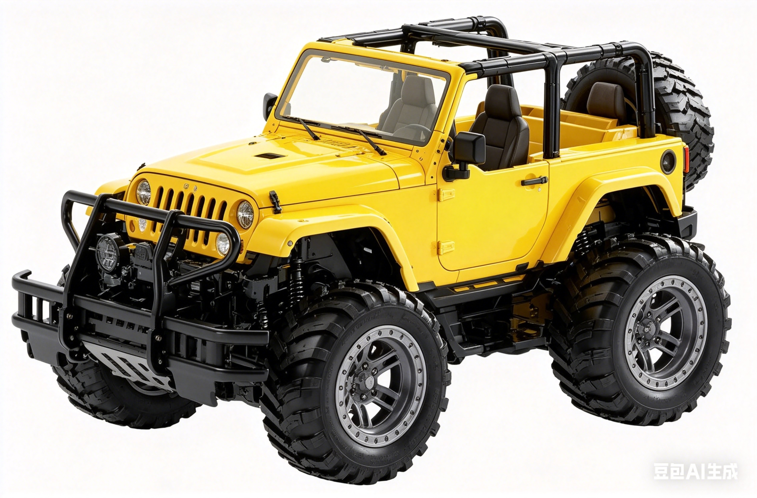 文艺WY390B1:16 惯性吉普车（带灯光音乐）黄色越野车主体小型山地车卡丁车全地形车四轮电动车景区文创店