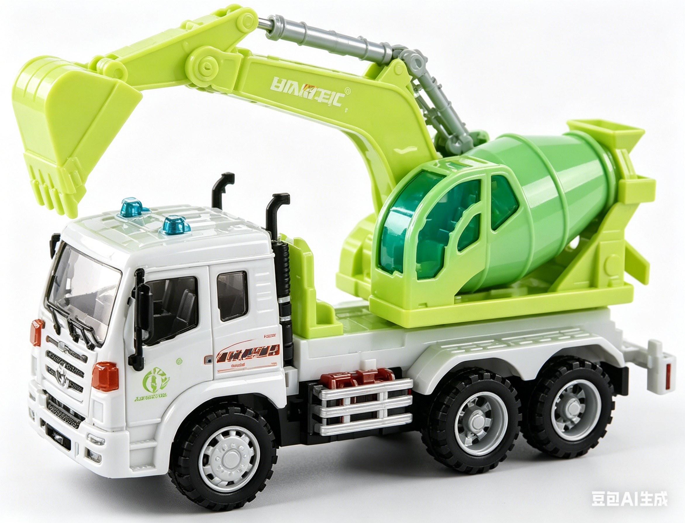 WY311D1:16 Green new energy vehicle (light and sound) alloy car model model toy car excavator Truck Car model simulation exquisite movable toy