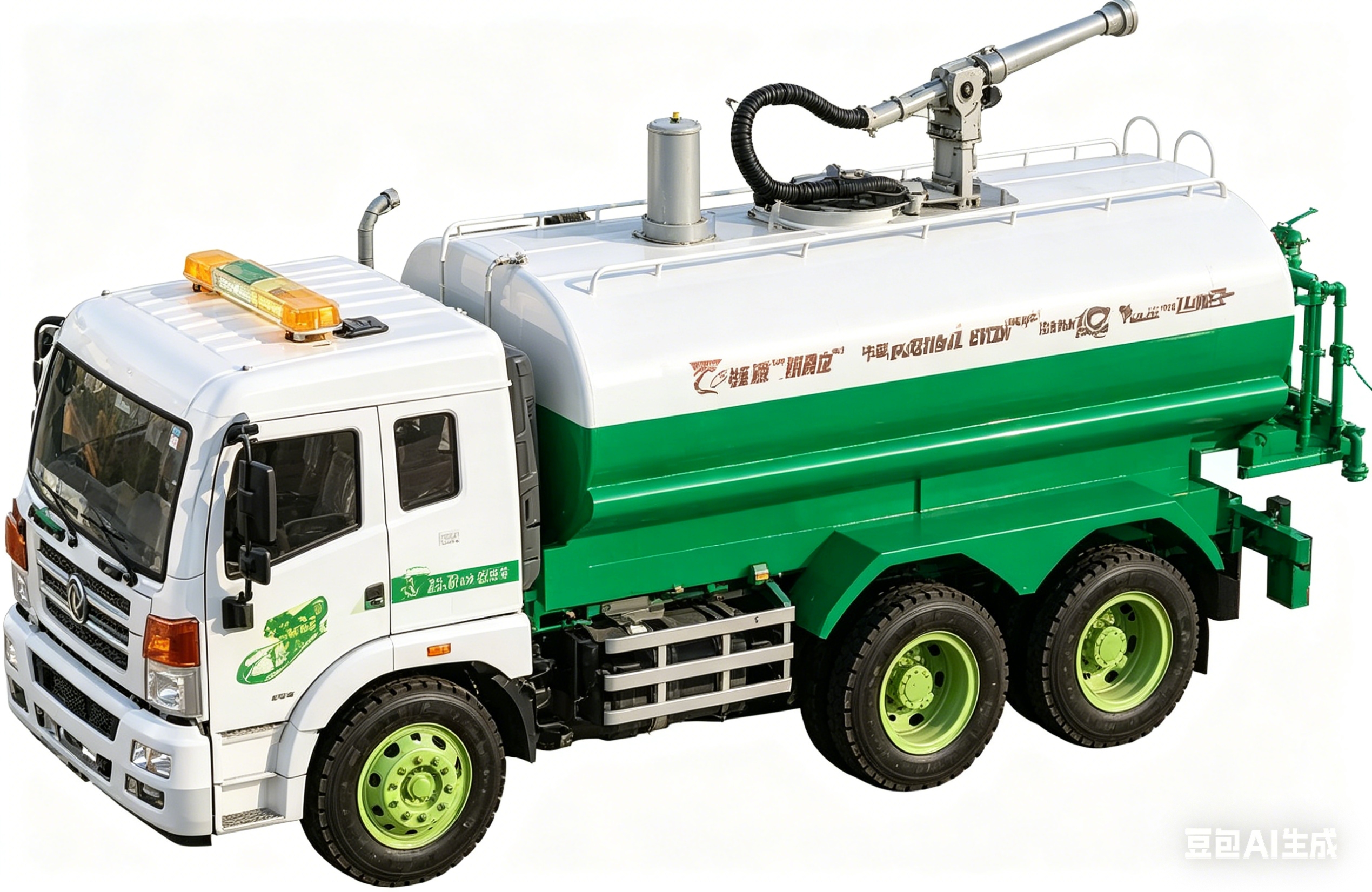 文艺WY331C1:16 惯性路政车（四键带灯光声音、喷水功能）绿色白色洒水车拼豆玩具木质拼图高端材料180件装