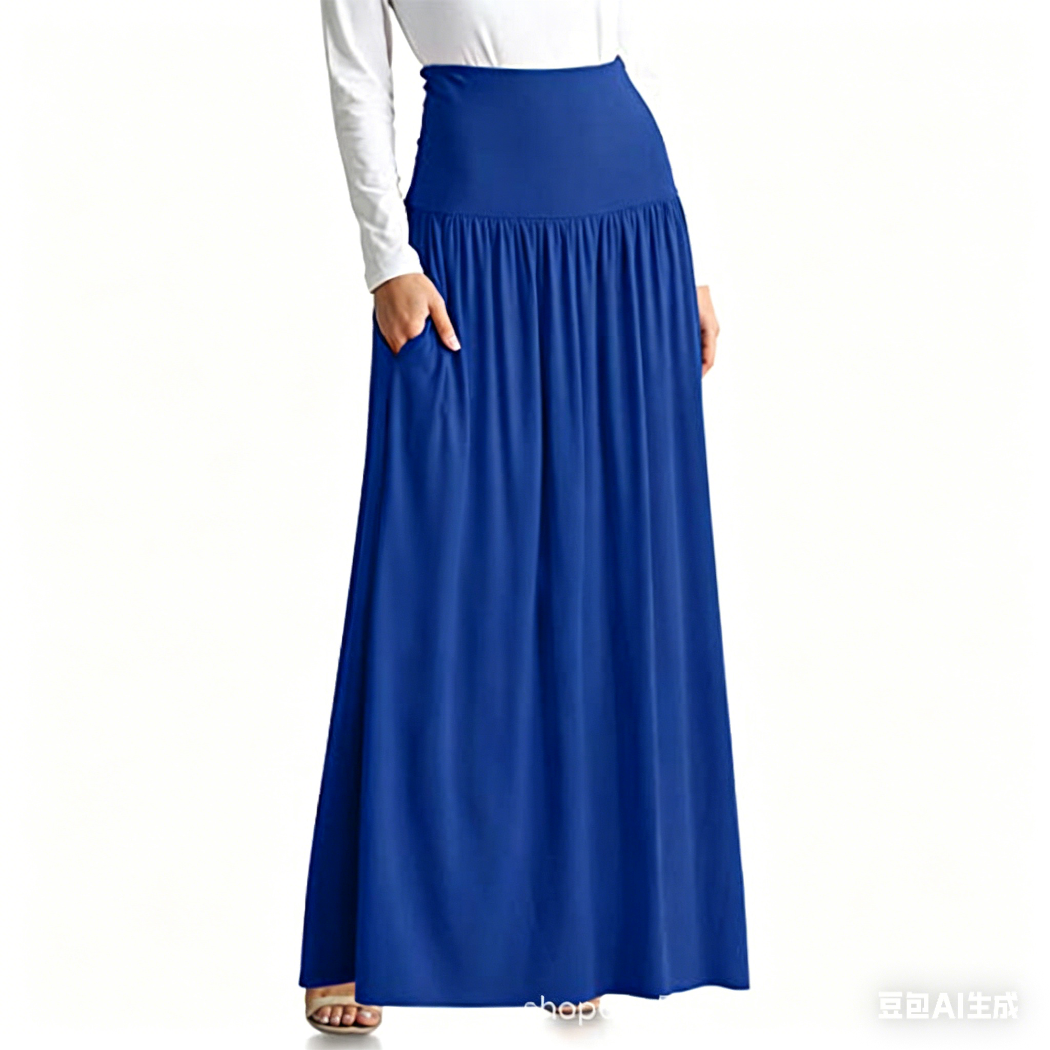 8806 Amazon TEMU Cross-border Women's Clothing A-line long Dress with pocket for casual office party batch details Picture