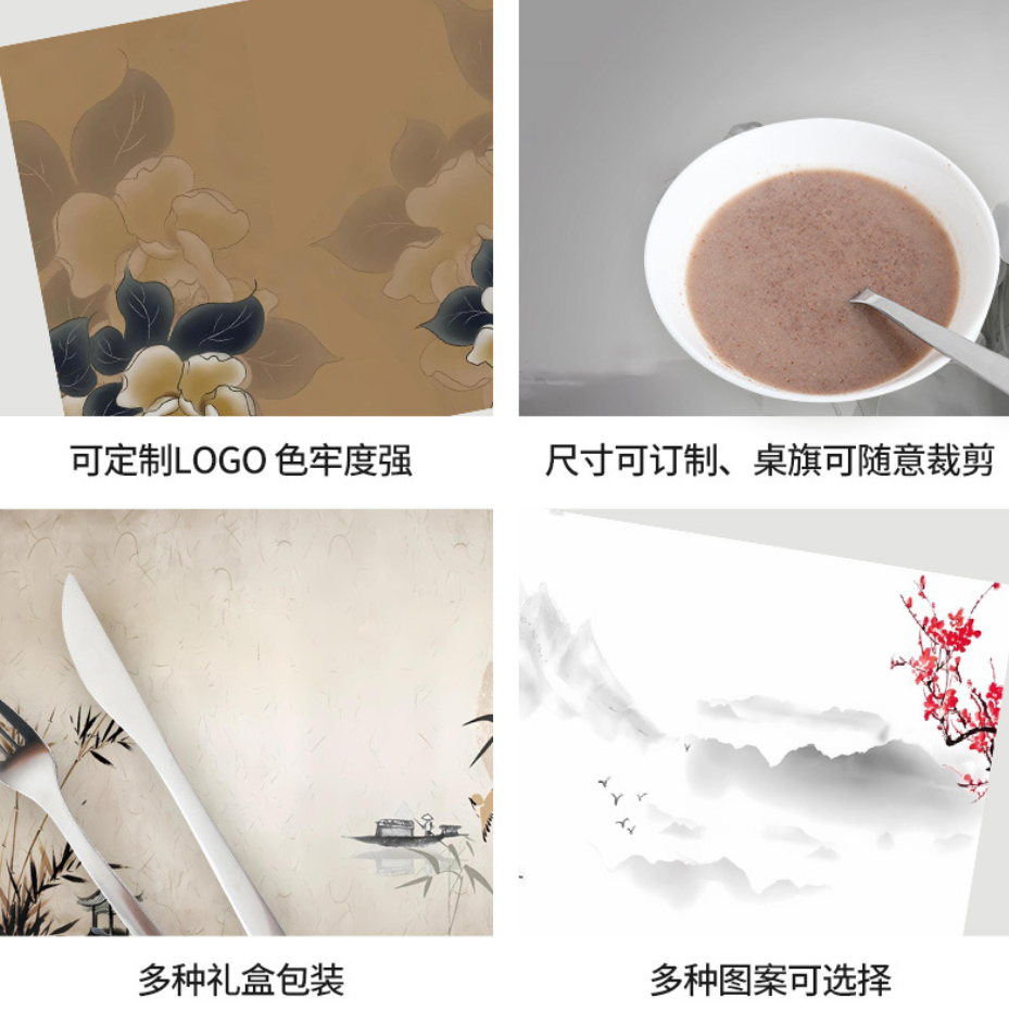 Customized tableware UV printed placemats set, disposable plastic tableware Application Scenario