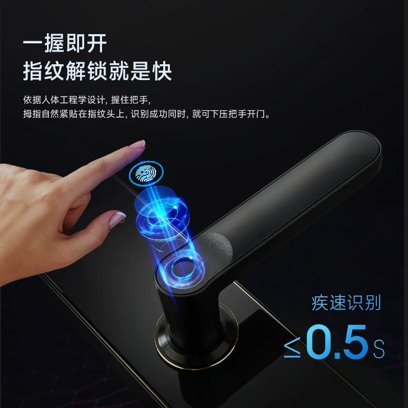 Haobao smart door locks, home security doors, fingerprint electronic password locks, indoor entrance doors, semi-automatic fingerprint door locks Specification image