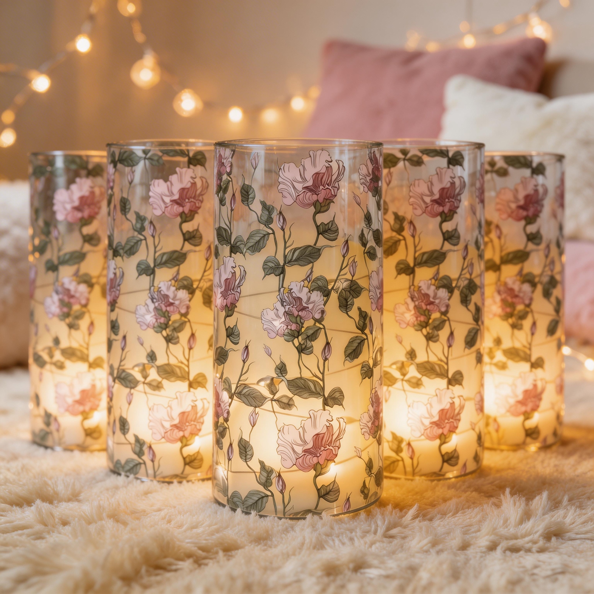 Uv-printed new handcrafted flower replaceable pattern luminous decorative candle 7.5 electronic candle factory direct sales