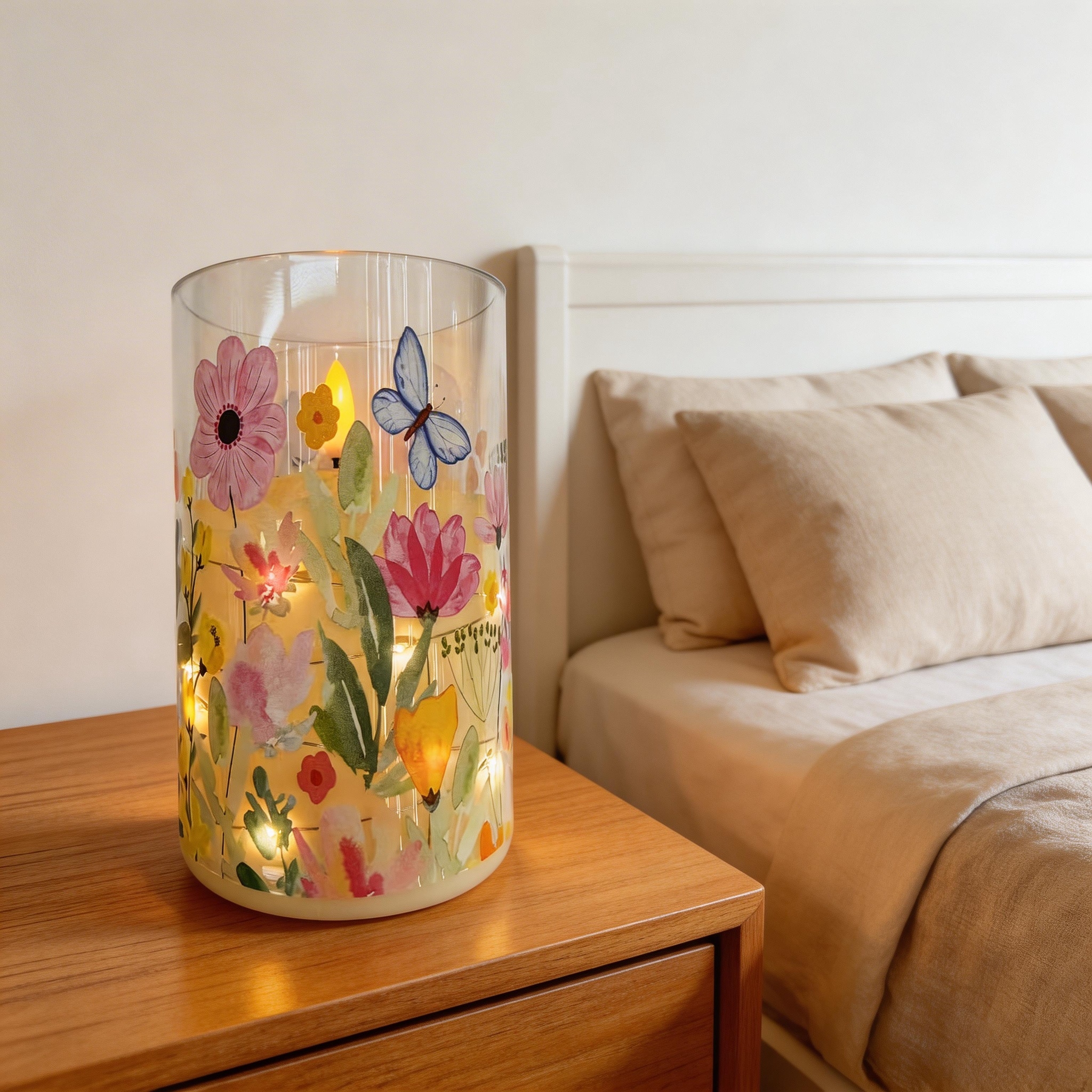Uv-printed new handcrafted flower replaceable pattern luminous decorative candle 7.5 electronic candle factory direct sales