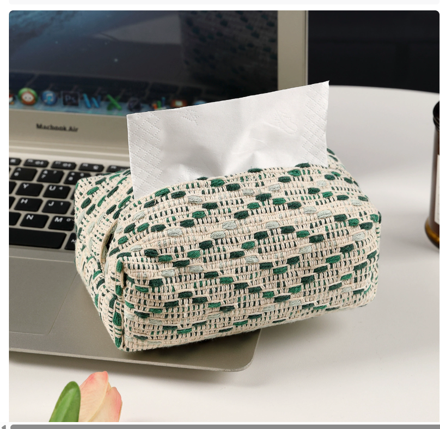 Home creative tissue box, tissue napkin, living room car storage box, fabric tissue box, tissue box, ins style details Picture