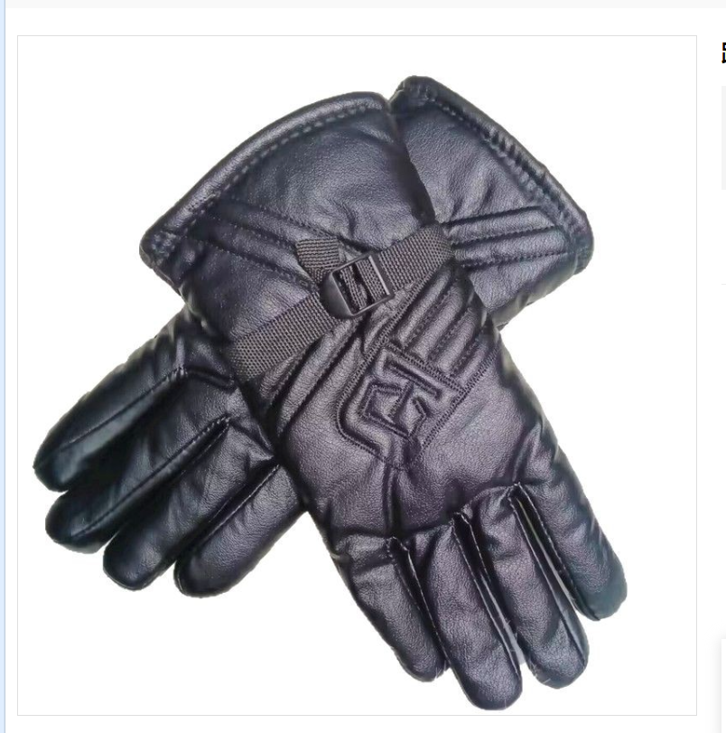 Cross-border extended motorcycle warm leather gloves, men's thickened and fleece riding anti-slip gloves 165814400 Item Picture