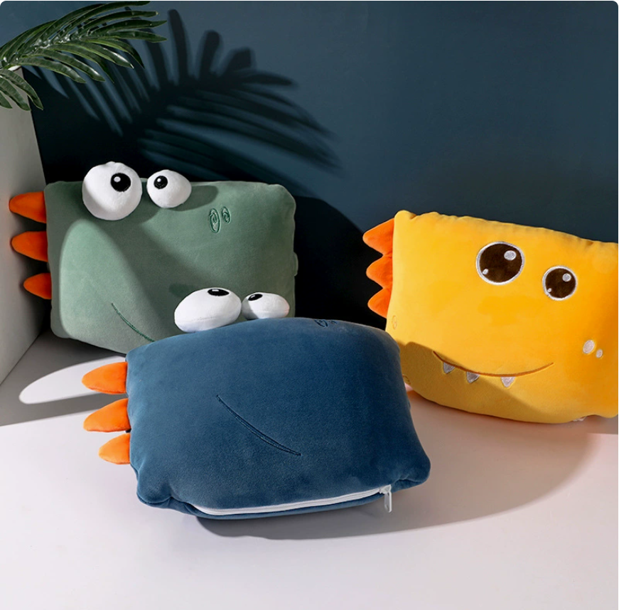 Cartoon dinosaur U-shaped pillow, foam particle deformation pillow, throw pillow, car headrest, multi-functional pillow, creative neck pillow 153057200 details Picture