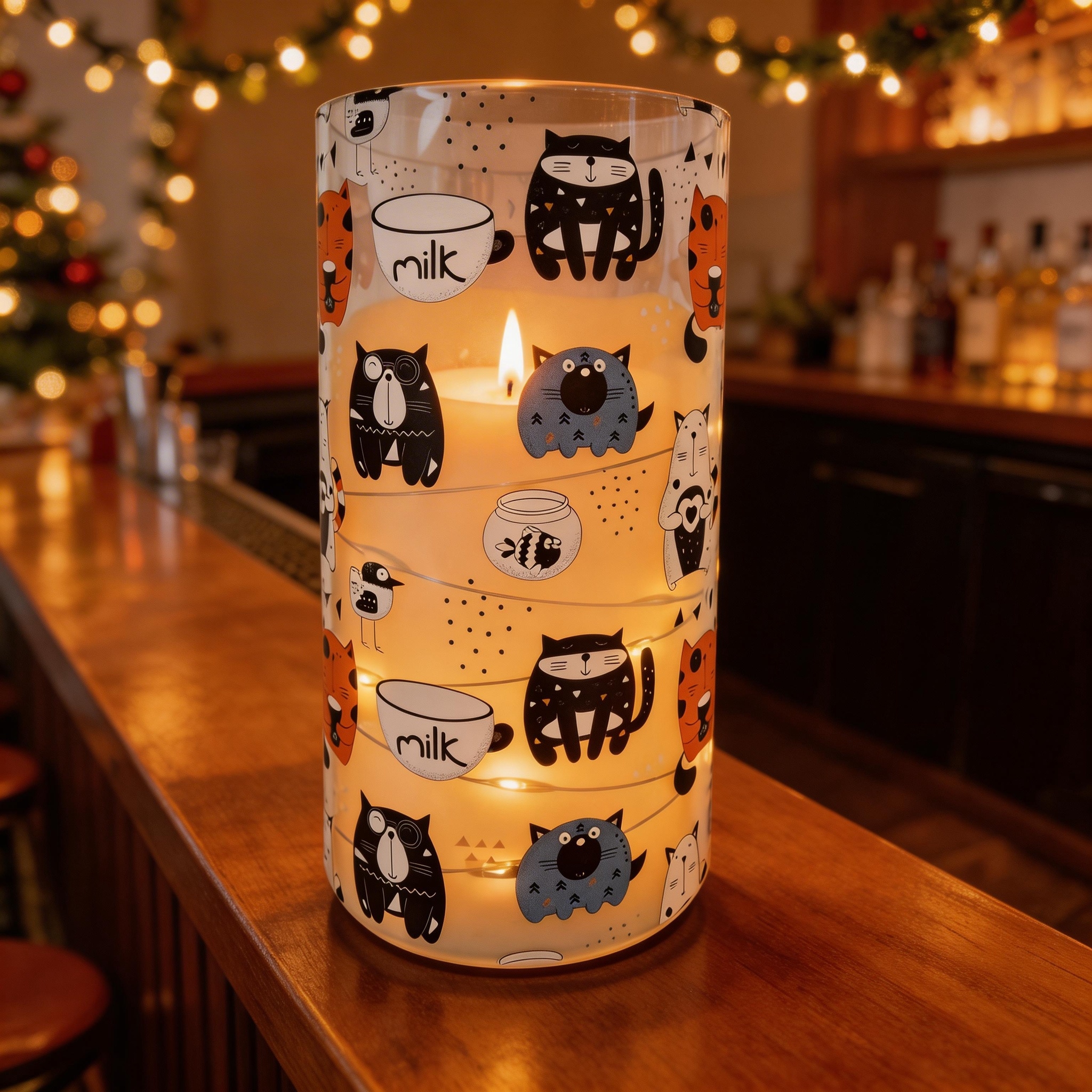 Uv-printed new MILK replaceable pattern luminous decorative candle 7.5 electronic candle factory direct sales Item Picture