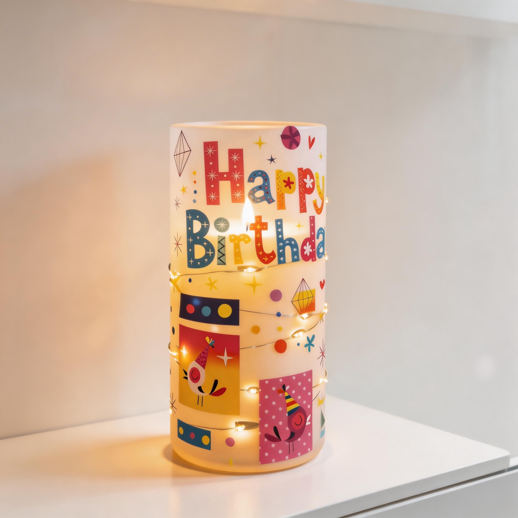 Uv-printed new birthday children's interchangeable pattern illuminated decorative candle 7.5 electronic candle factory direct sales Specification image