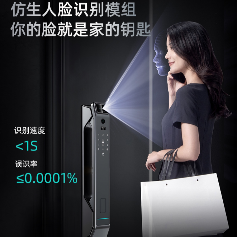 Haobao fully automatic fingerprint lock, home security door, facial recognition smart door lock, visual peephole electronic password lock details Picture