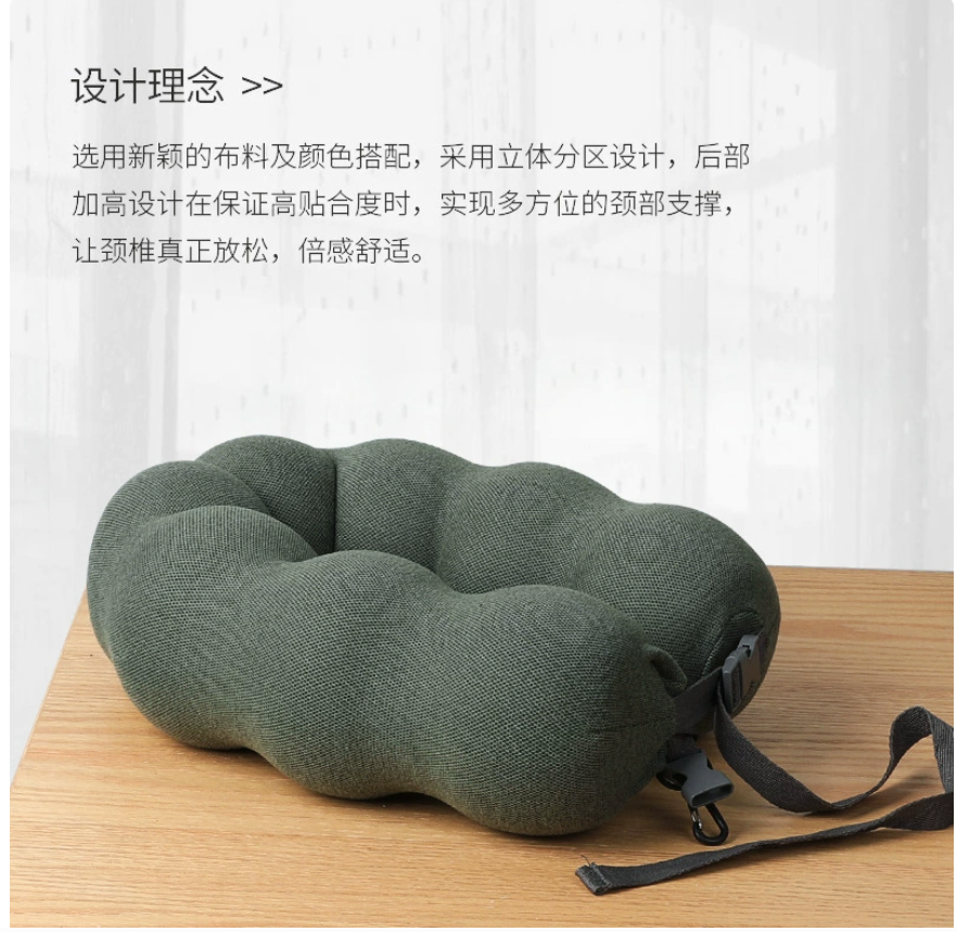 Memory foam U-shaped pillow, portable and storage, nap neck pillow, pea-shaped car travel pillow, custom-made neck guard details Picture