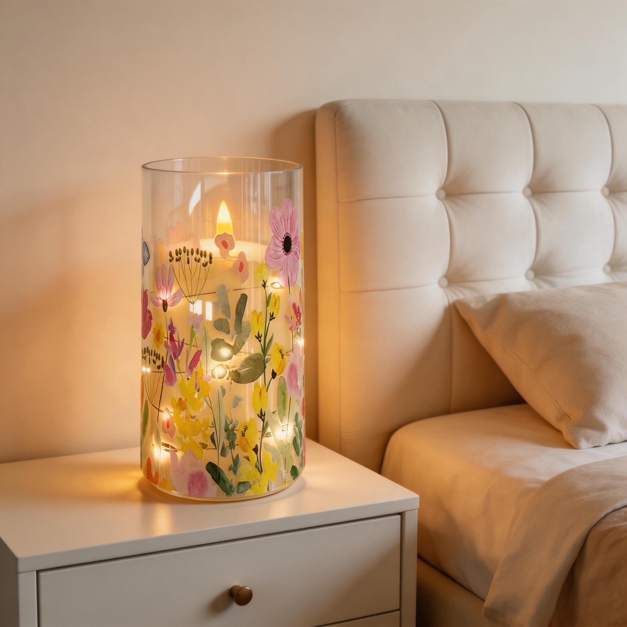 Uv-printed new handcrafted flower replaceable pattern luminous decorative candle 7.5 electronic candle factory direct sales Application Scenario
