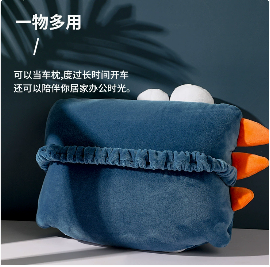 Cartoon dinosaur U-shaped pillow, foam particle deformation pillow, throw pillow, car headrest, multi-functional pillow, creative neck pillow 153057200 Specification image