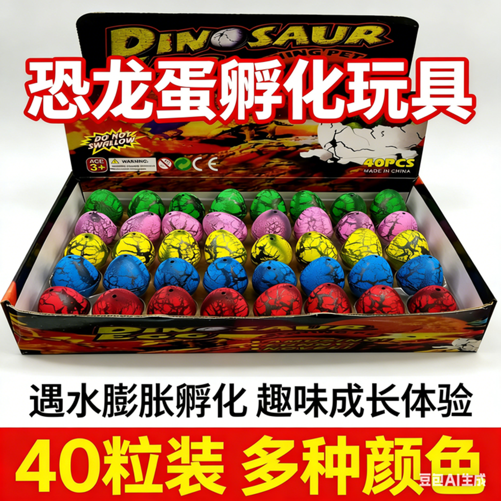 YW 鸿卓 彩色裂纹恐龙孵化蛋 Dinosaur Egg 新奇泡水成长玩具恐龙蛋