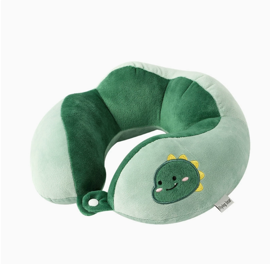 Hump U-shaped pillow, cartoon green dinosaur, office nap neck pillow, travel airplane neck pillow with logo printing wholesale Item Picture