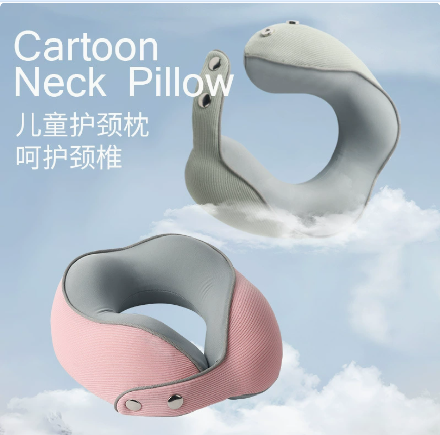 Estilo de niños u almohada pequeña almohada de cuello de espuma de memoria para viajar fuera de la almohada de cuello de almacenamiento almohada de cuello de recuperación lenta almohada de avión al por mayor Specification image