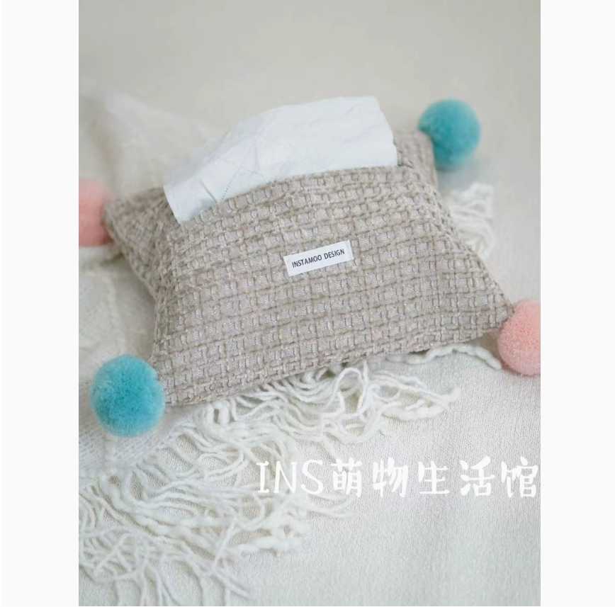 Dopamine-colored tissue box, candy bag, light luxury macaron style windmill ball tissue box, colorful tissue box Specification image