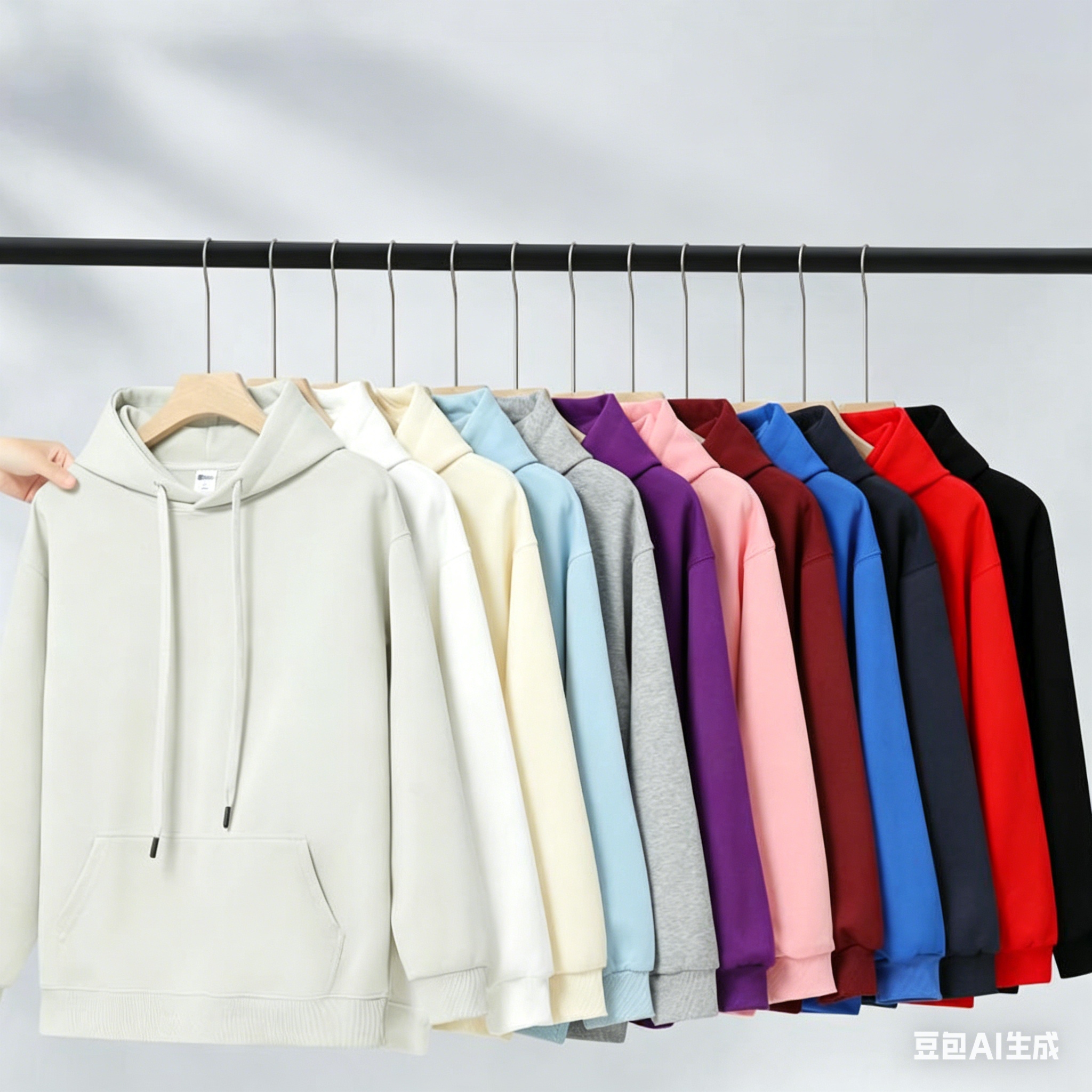 320G heavyweight red hooded sweatshirt for both men and women, 2025 new spring and autumn trendy brand top, men's hooded jacket details Picture