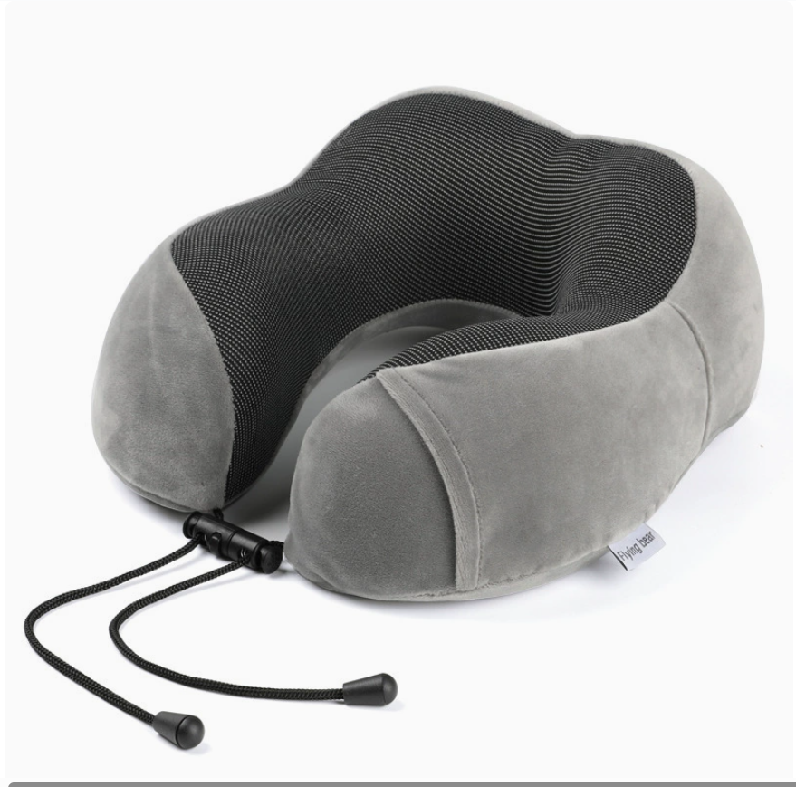 Cross-border travel storage aircraft neck pillow, memory foam U-shaped pillow, magnetic fabric cervical pillow, neck pillow can be customized Item Picture