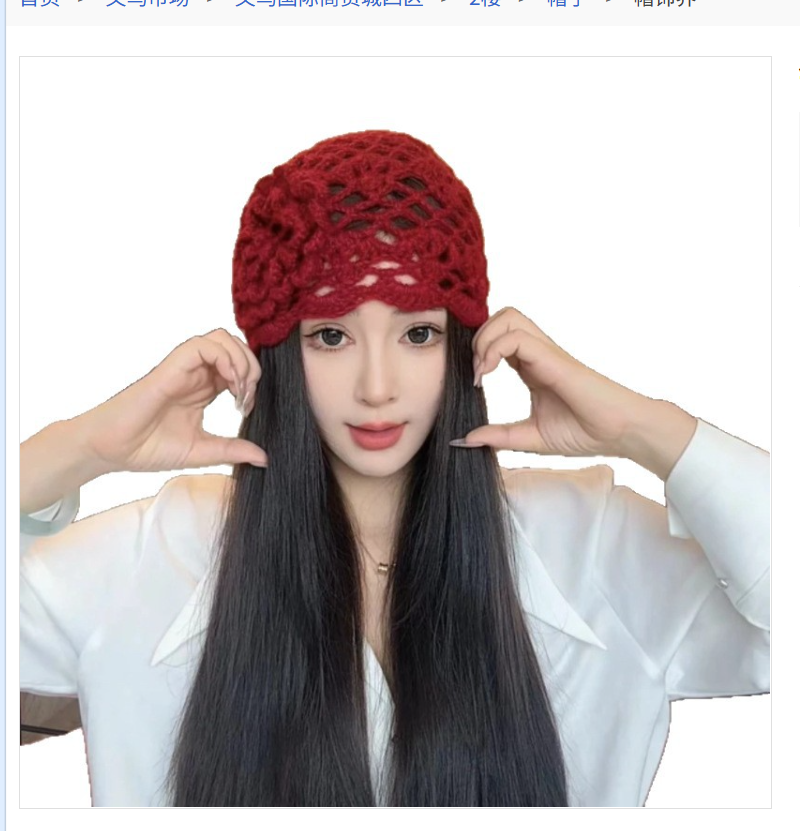 A handcrafted crochet three-dimensional flower knitted pullover cap for women in autumn and winter, a retro and artistic hollowed-out woolen cap Application Scenario