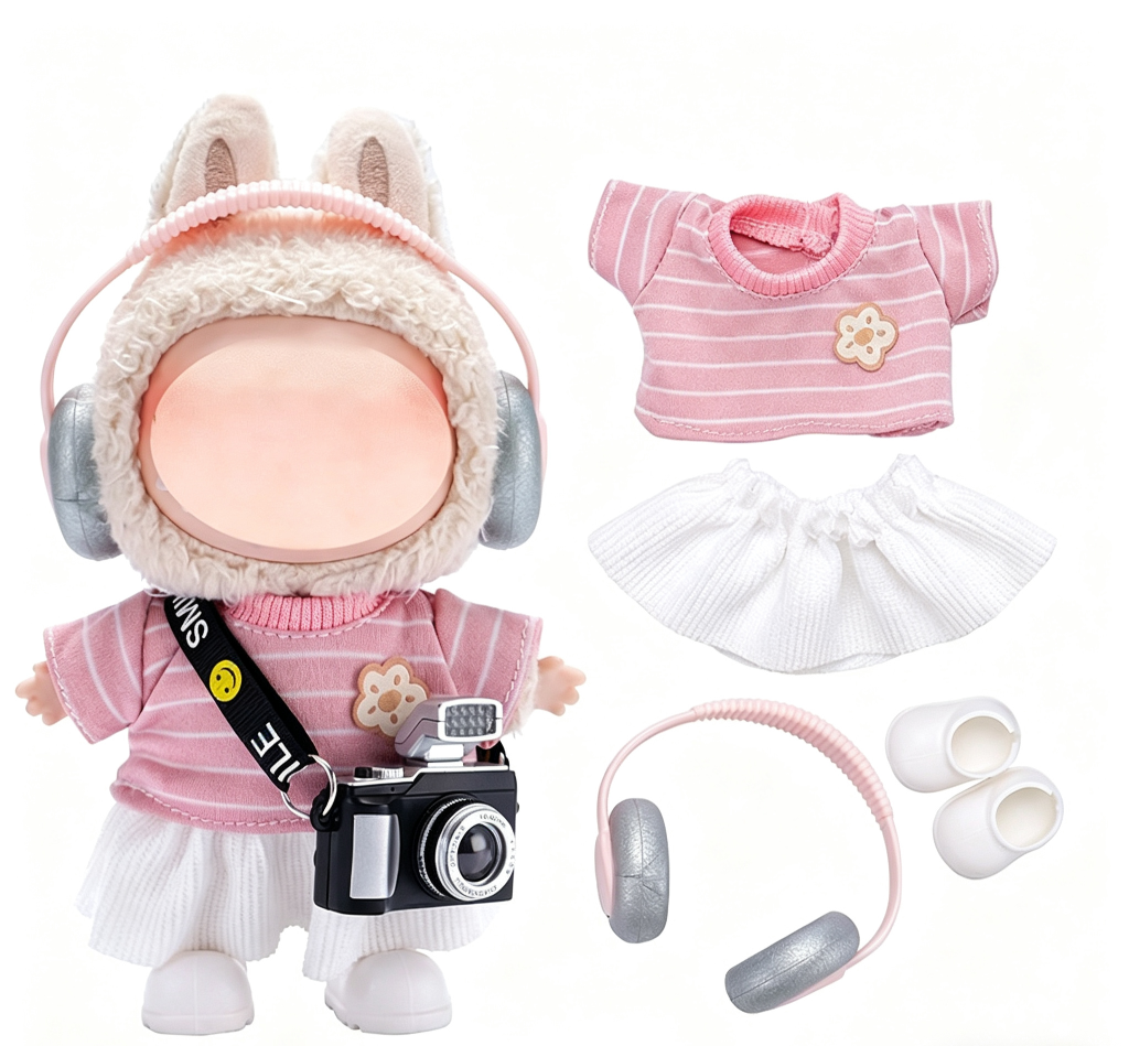Only the baby clothes are suitable for 17cm first, second and third generation Bubu baby clothes, shoes, headphones, photo machines and plush toys Specification image