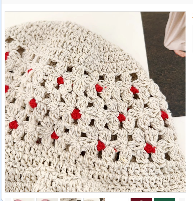 Korean style trendy retro handcrafted crochet color-blocking fisherman hat for women, new spring and summer style with hollowed-out straps to show off the face, small basin hat Application Scenario