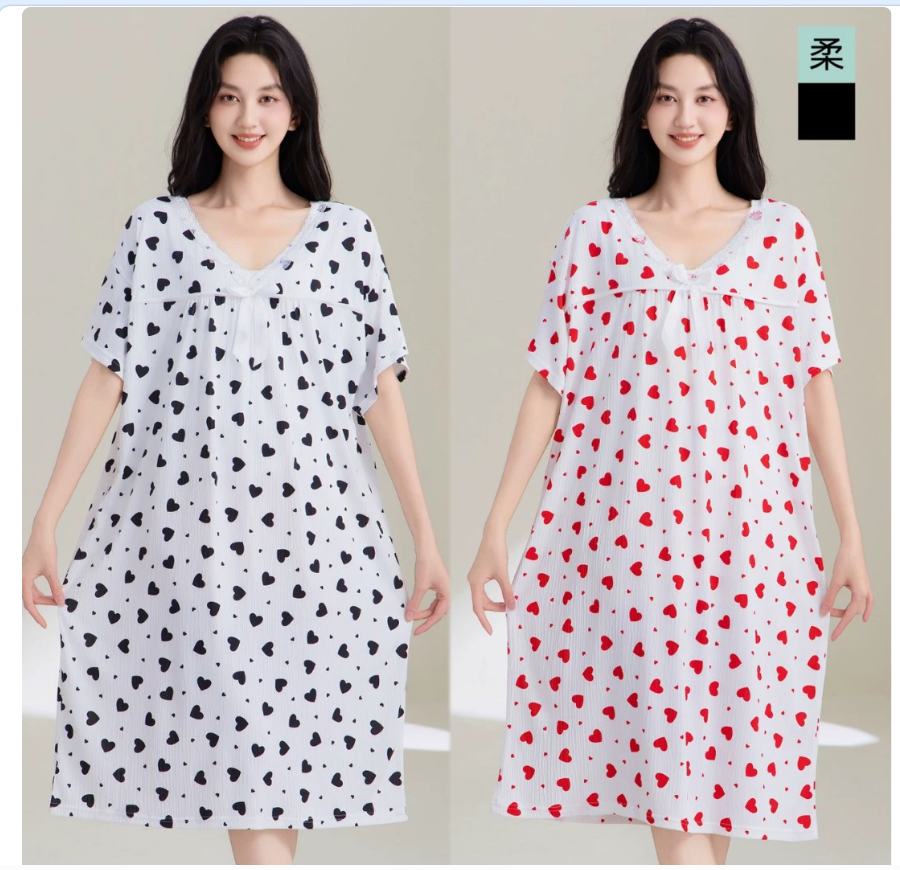 Korean-style pajama women's cross-border uniform size pajama pants Women's comfortable and breathable pajama women's long-sleeved Korean-style sleeping skirt