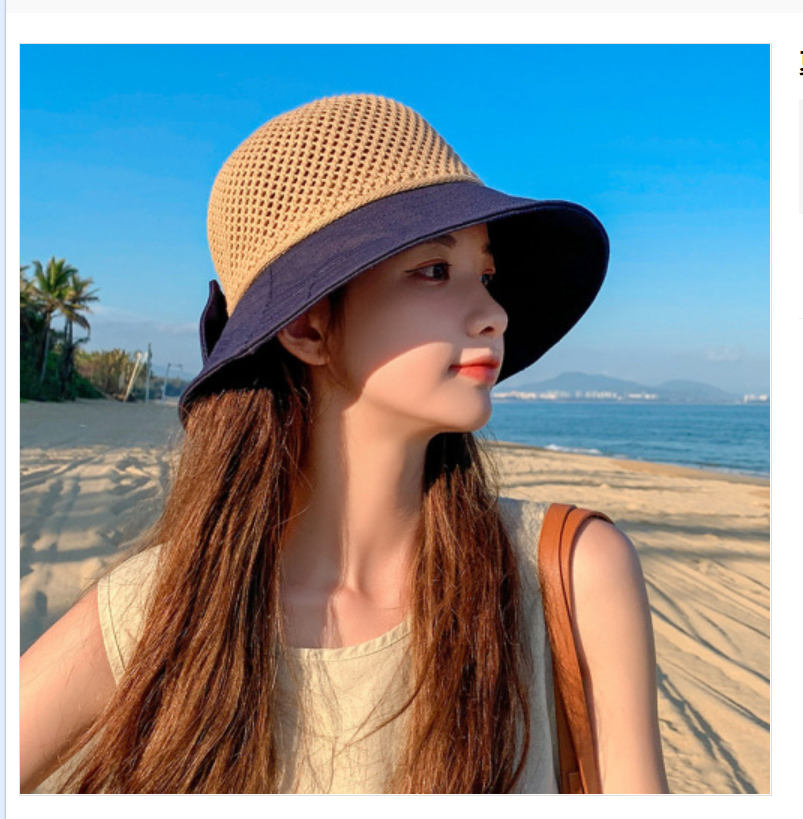 Summer hats, women's sun protection hats, sun hats, mesh breathable sun hats, bow fisherman hats, outdoor travel straw hats
