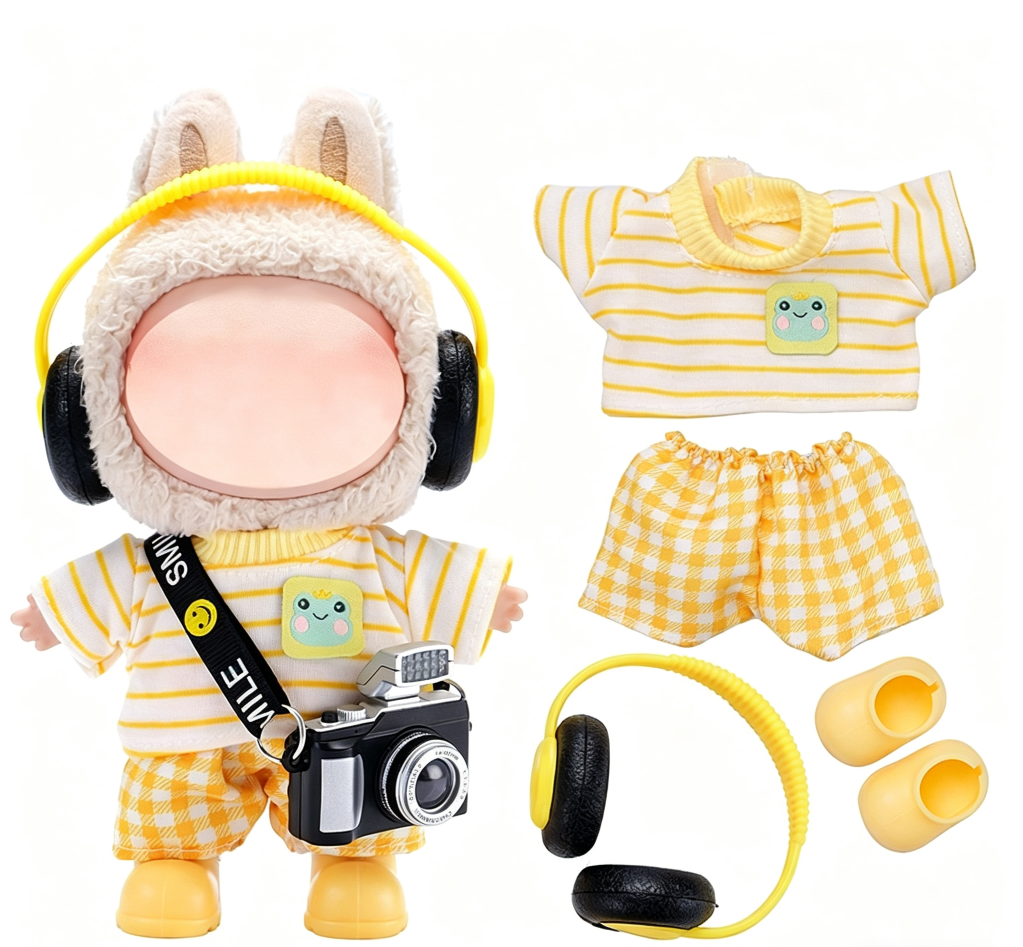Only the baby clothes are suitable for 17cm first, second and third generation Bubu baby clothes, shoes, headphones, photo machines and plush toys detail image 4