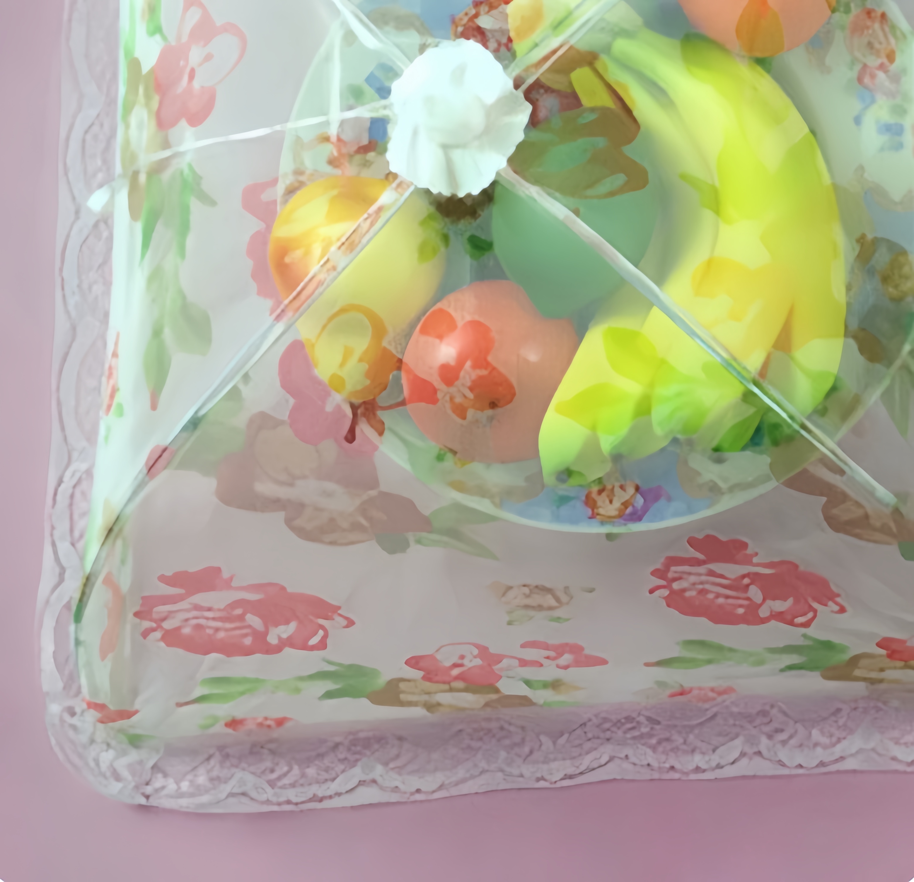 蕾丝菜罩/木制蜂蜜棒/食品防蚊罩/菜罩布细节图