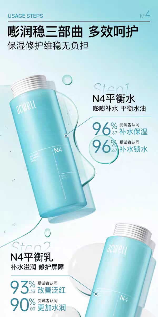 艾珂薇N4水润平衡水160ml 调理舒缓 屏障修护保湿敏感肌湿敷水详情图7
