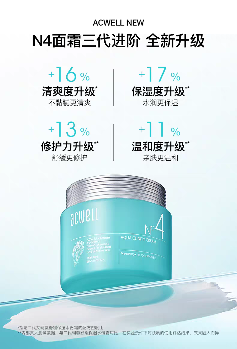 艾珂薇N4水份霜50ml  保湿清爽舒缓修护敏感肌保湿霜详情图2