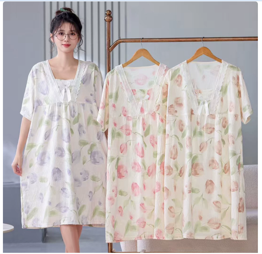Sexy see-through women's pajamas and nightdress set, soft and comfortable home pajamas, women's pajamas and nightdress