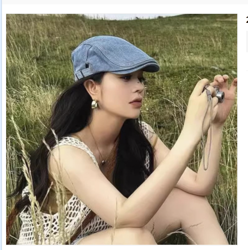 Wholesale of 2025 new style Beret women's spring and autumn large-head headwear with a front-facing hat to show off the face, Little Painter men's sun hat