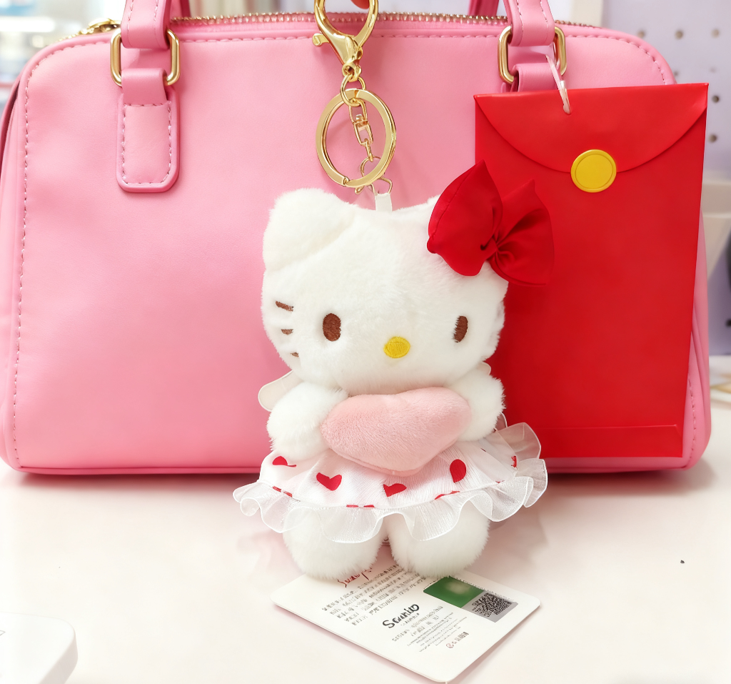 Sanrio HelloKitty pendant doll Plush keychain Melody couple schoolbag pendant details Picture