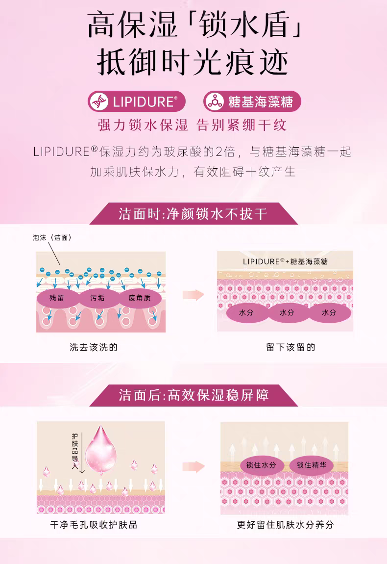 ATTENIR/艾天然紫管紧致塑颜洁面乳120g  深层清洁保湿去角质洗面奶洁面详情图7