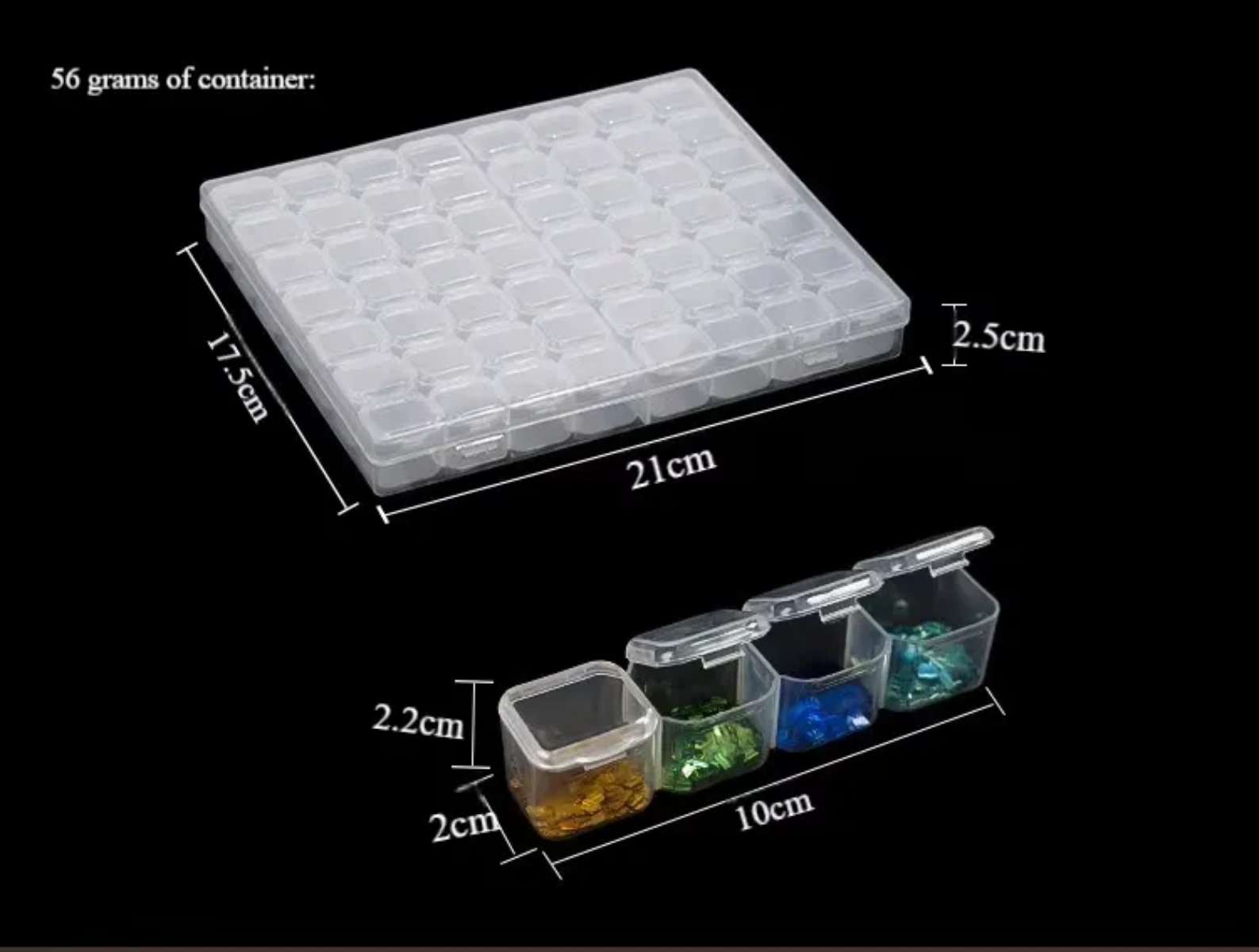 A new type of home organization tool, a 56-compartment square plastic nail storage box