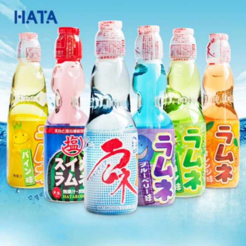 包邮！日本哈达波子汽水200ml 网红款日式弹珠进口玻璃瓶碳酸饮料网红饮料瓶酒瓶玻璃饮料瓶饮水瓶玻璃瓶包装盒饮料瓶