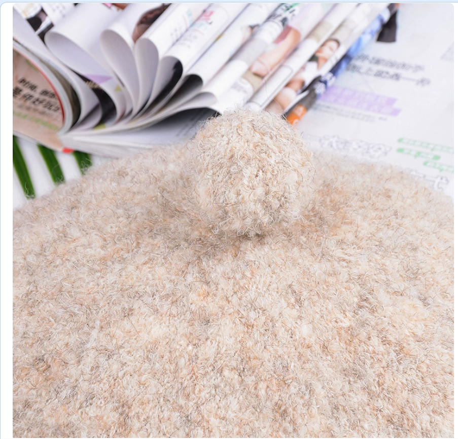 Beret hat for women autumn and winter, Chenille velvet pumpkin hat, mixed color Japanese-style versatile flower bud hat, octagonal painter hat 164733239 Application Scenario