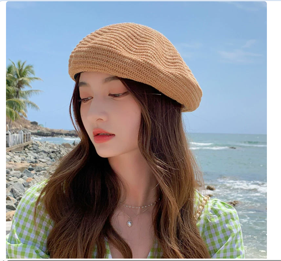 Milk silk beret Women's Spring and Summer thin casual Korean-style Japanese knitted painter hat wholesale