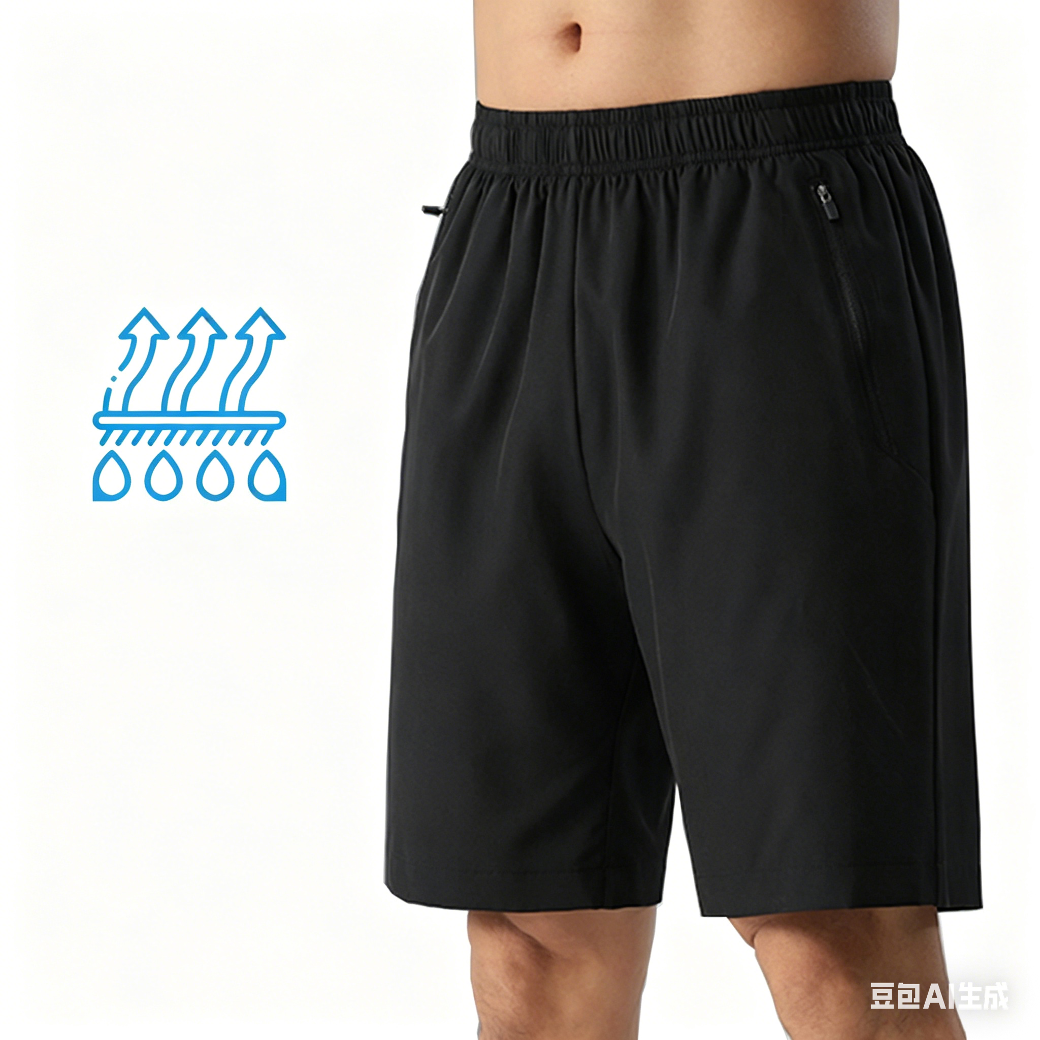 2026 Foreign trade five-inch pants Outdoor sports loose Casual thin ice silk fake two-piece quick-drying shorts men's running Specification drawing