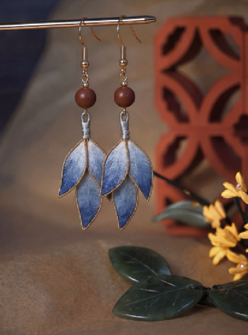 Tangtangtang Pear Earrings for Calming the Mind and Stabilizing the Spirit 0.8cm Velvet flower EH000971