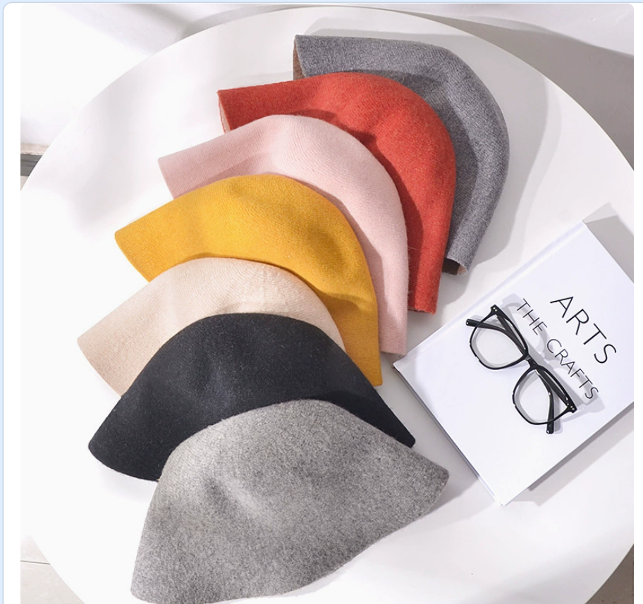 Spring and Autumn Japanese and Korean style bucket hat, female fisherman hat, solid color, versatile basin hat, big head circumference to show face, Xiaochao Wholesale 102329163 details Picture