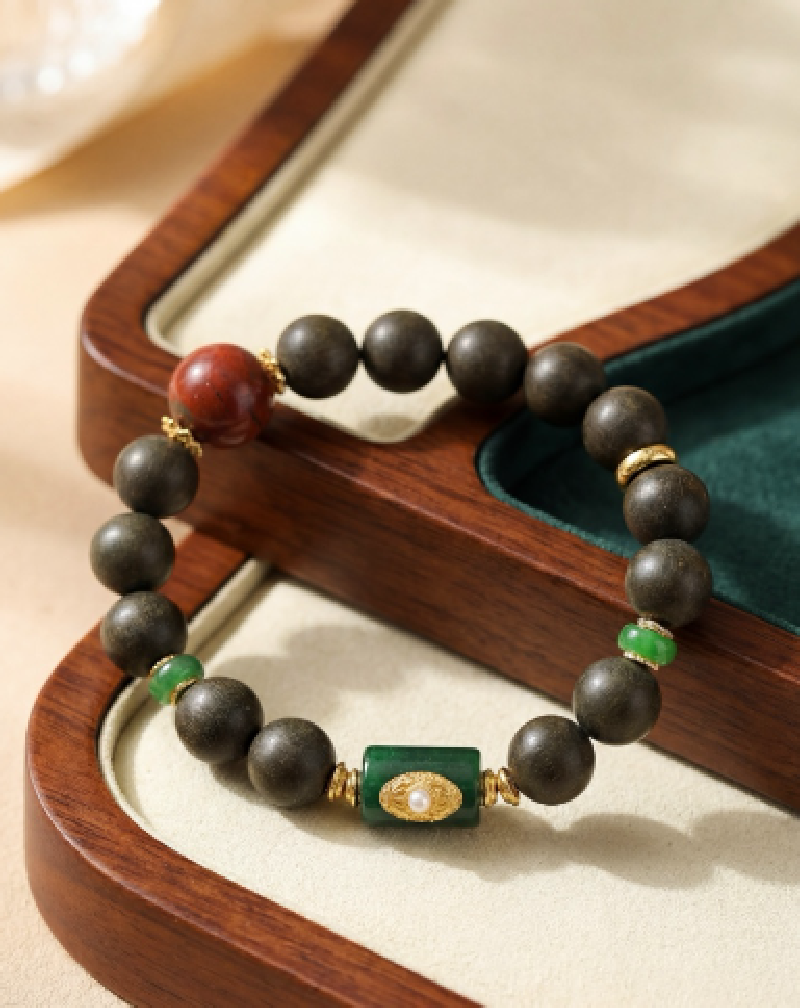 Tang Tang Tang's Daughter Fang Mengling Bracelet Danqing, dry blue oval veneered straight bucket, real gold dry blue abacus beads SC000919
