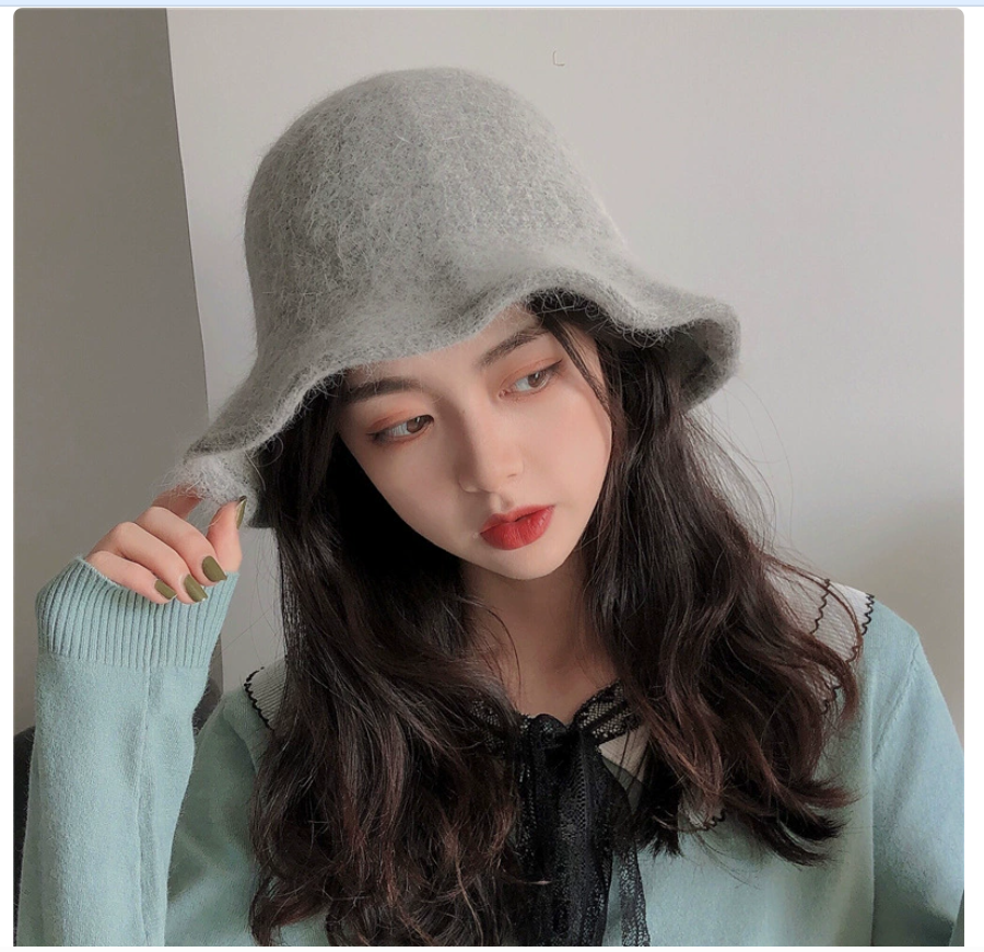 Korean long rabbit fur fisherman hat for autumn and winter, ins Japanese style versatile warm plush basin hat, foldable hat, women's fashion 102729908 Application Scenario