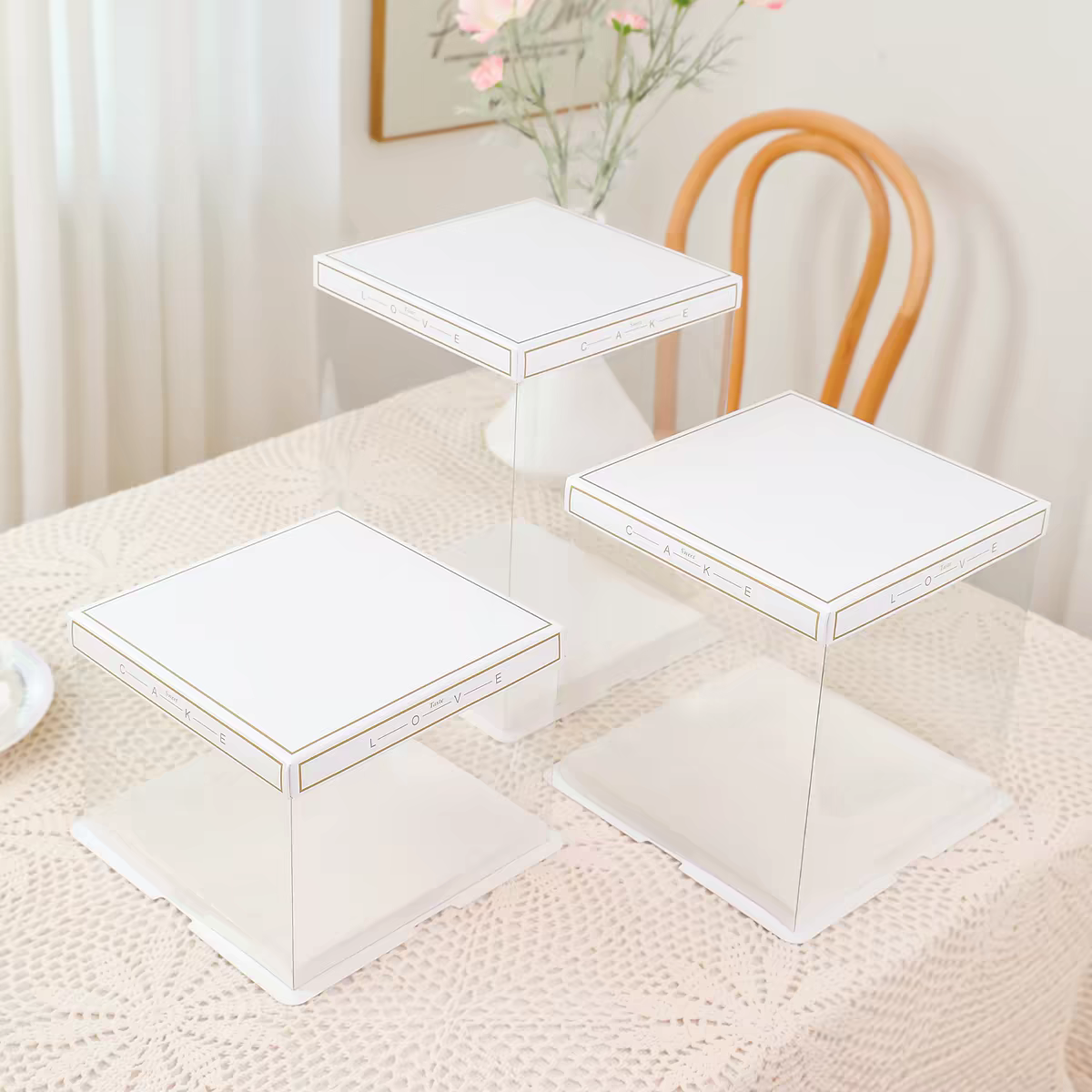 Transparent cake box packaging box, gift box, transparent box, birthday basketball, graduation gift packaging box, gift Internet celebrity details Picture