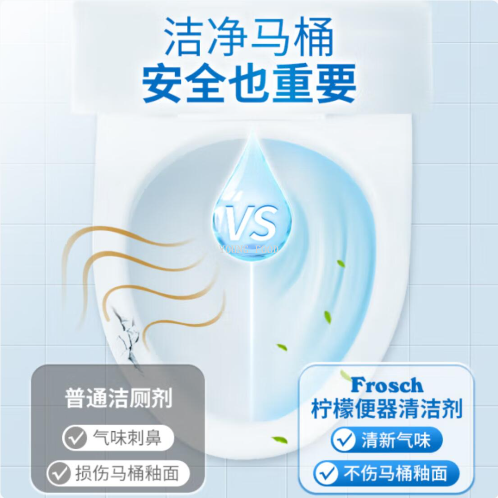 Free shipping! German imported Frosch lemon toilet Cleaner 750ml, Deyifite all-purpose Stain Remover Blue Bubble Toilet Cleaner, Toilet Cleaner, Super Power Toilet Cleaner, Toilet Cleaner for Removing dirt details Picture