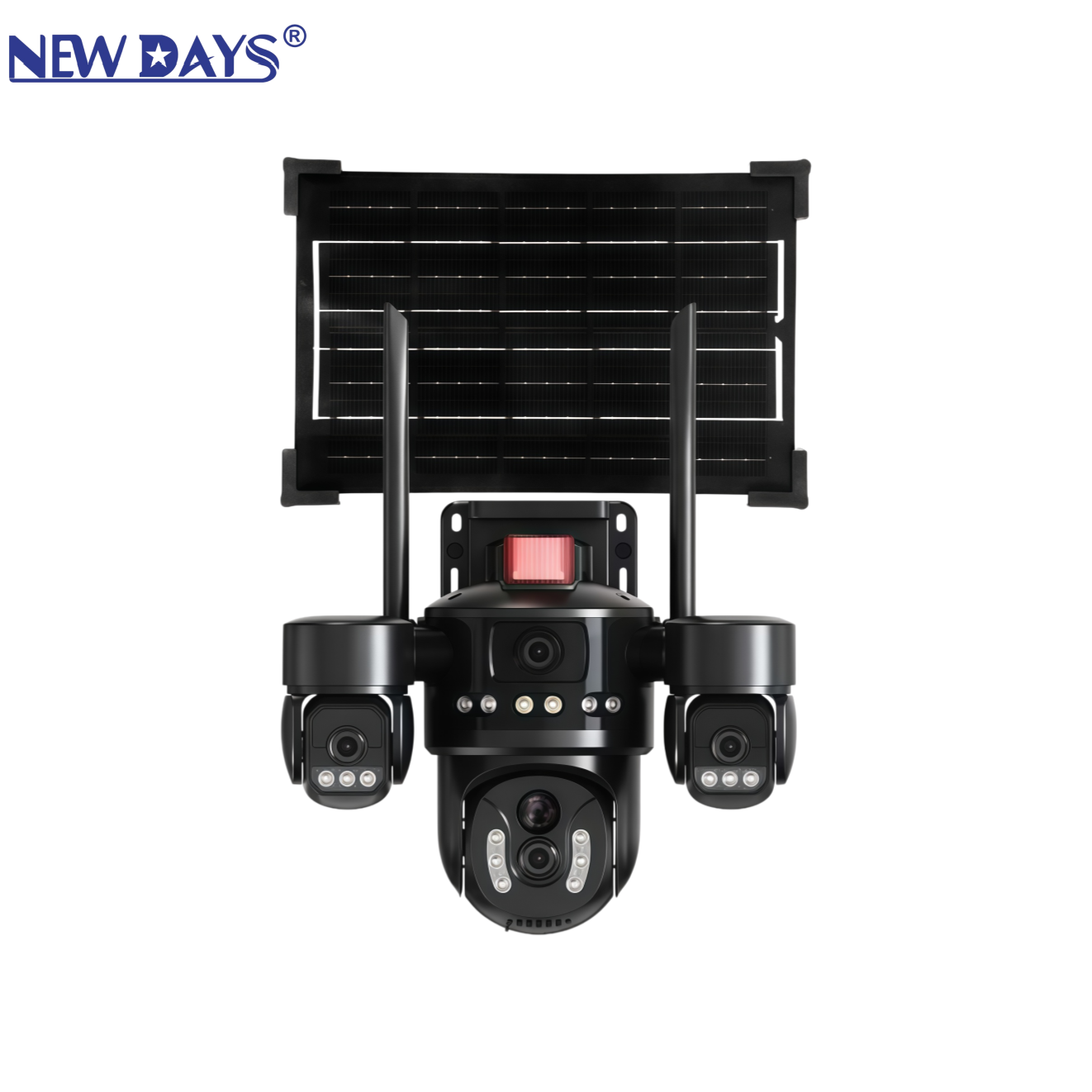 NEWDAYS marca transfronteriza nueva cámara de vigilancia inteligente solar, true trinocular hd ir a todo color visión nocturna, cámara solar de seguridad de detección móvil