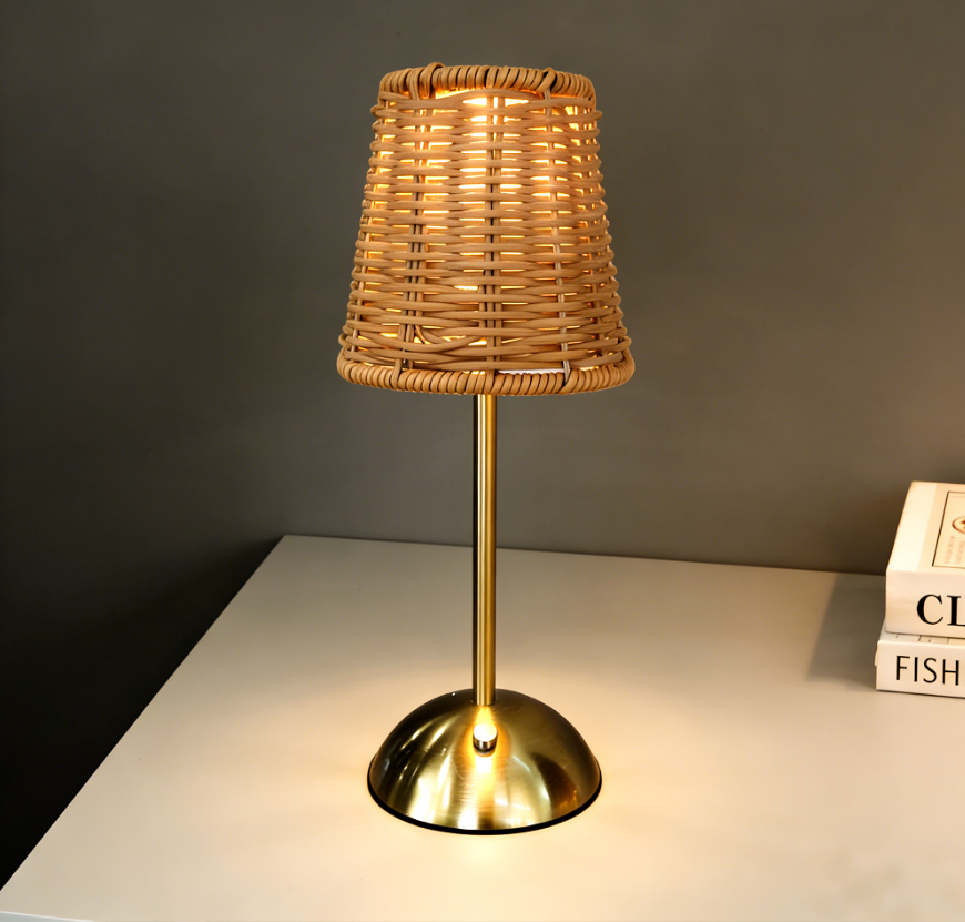 CICO Rattan Portable Desk Lamp type-c Charging Atmosphere Small Desk Lamp Home Night Light full figure